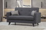 Atelier Del Sofa Polya - Sofá cama de 2 plazas Gris oscuro
